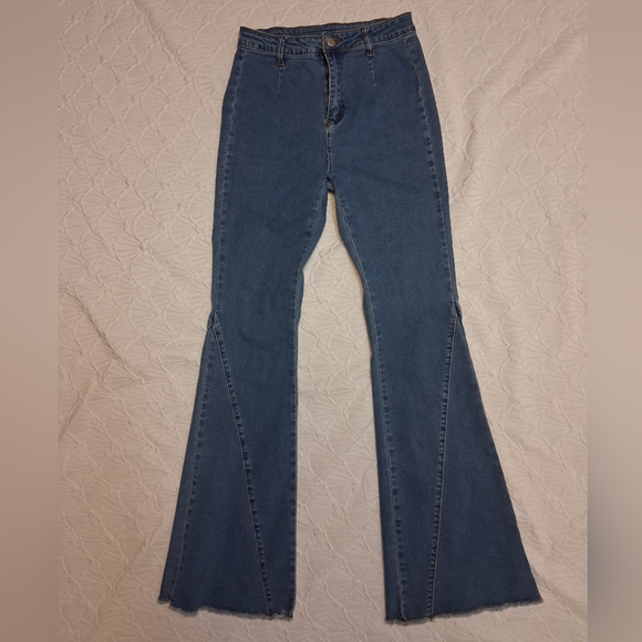 Lalavon Classic Blue Flare Jeans for Women Size S - Picture 9 of 17